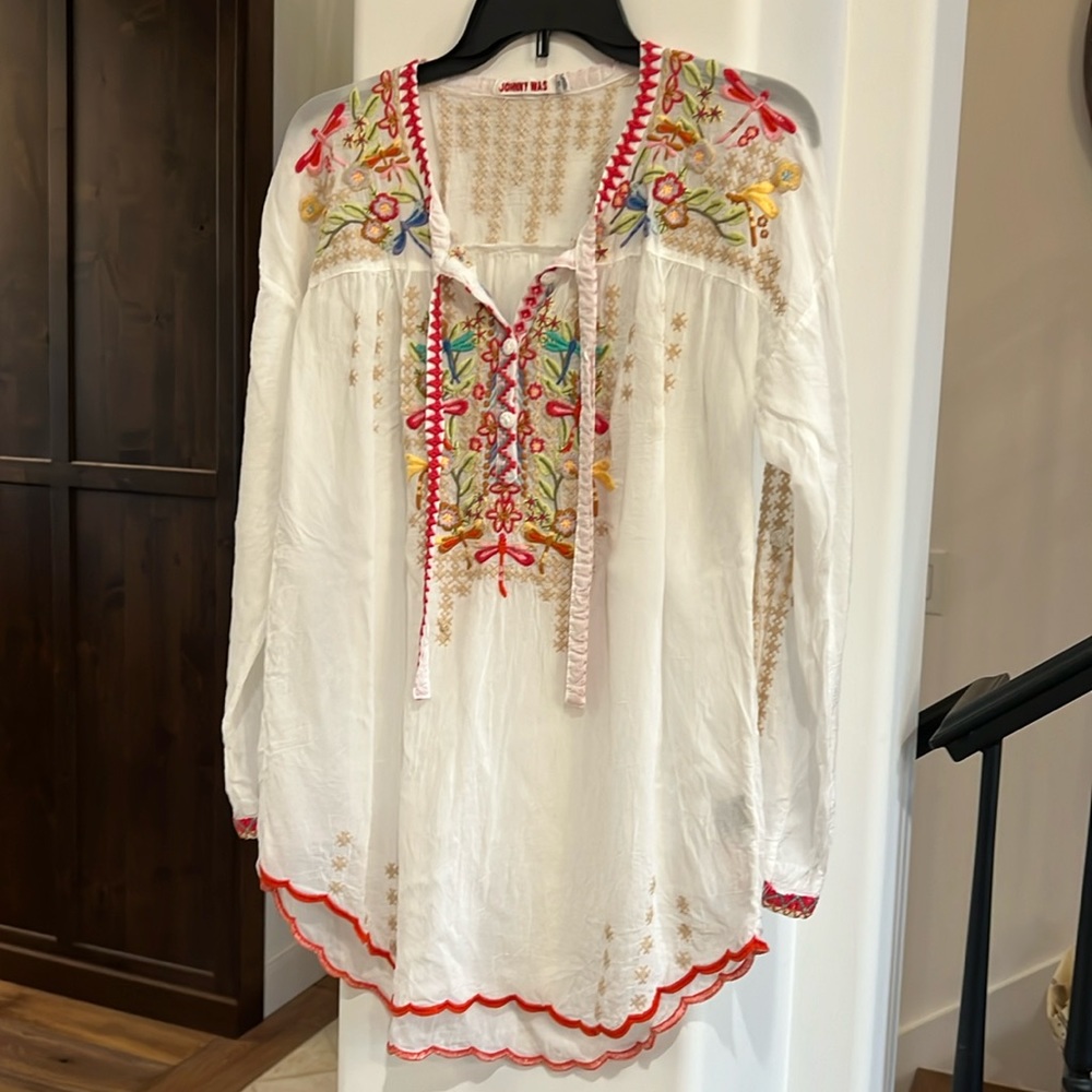Johnny Was Long Sleeve Top Size XS Embroidered
